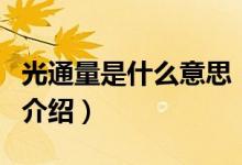 光通量是什么意思（关于光通量是什么意思的介绍）
