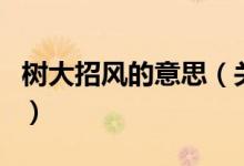 树大招风的意思（关于树大招风的意思的介绍）