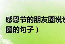 感恩节的朋友圈说说心情（适合感恩节发朋友圈的句子）