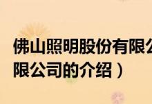 佛山照明股份有限公司（关于佛山照明股份有限公司的介绍）