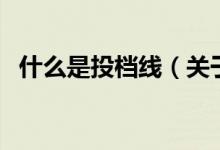 什么是投档线（关于什么是投档线的介绍）
