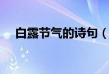 白露节气的诗句（适合白露节气的诗句）