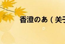 香澄のあ（关于香澄のあ的介绍）