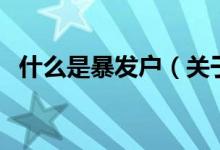 什么是暴发户（关于什么是暴发户的介绍）