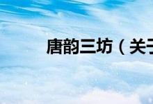 唐韵三坊（关于唐韵三坊的介绍）