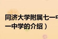 同济大学附属七一中学（关于同济大学附属七一中学的介绍）