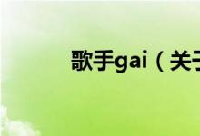 歌手gai（关于歌手gai的介绍）