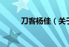 刀客杨佳（关于刀客杨佳的介绍）