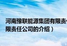 河南豫联能源集团有限责任公司（关于河南豫联能源集团有限责任公司的介绍）