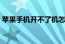 苹果手机开不了机怎么办（解决办法有哪些）