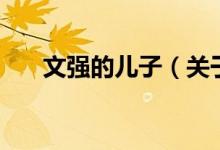 文强的儿子（关于文强的儿子的介绍）