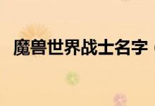 魔兽世界战士名字（魔兽世界是什么游戏）
