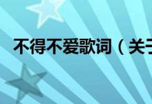 不得不爱歌词（关于不得不爱歌词的介绍）