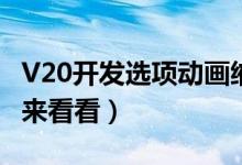 V20开发选项动画缩放调到多少（不会调的人来看看）