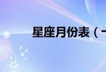星座月份表（十二星座的月份表）