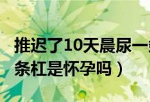 推迟了10天晨尿一条杠（月经推迟5天晨尿一条杠是怀孕吗）