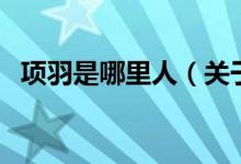 项羽是哪里人（关于项羽是哪里人的介绍）