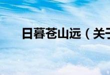 日暮苍山远（关于日暮苍山远的介绍）