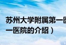 苏州大学附属第一医院（关于苏州大学附属第一医院的介绍）