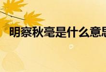 明察秋毫是什么意思（明察秋毫意思简述）