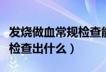 发烧做血常规检查能查出什么（发烧血常规能检查出什么）