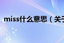 miss什么意思（关于miss什么意思的介绍）