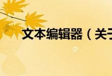 文本编辑器（关于文本编辑器的介绍）