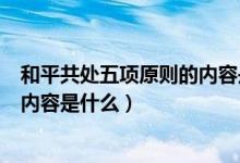 和平共处五项原则的内容是什么（和平共处五项基本原则的内容是什么）