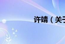 许靖（关于许靖的介绍）