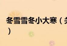 冬雪雪冬小大寒（关于冬雪雪冬小大寒的介绍）