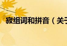 寂组词和拼音（关于寂组词和拼音的介绍）