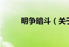 明争暗斗（关于明争暗斗的介绍）