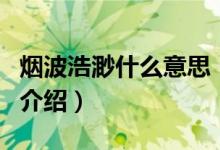 烟波浩渺什么意思（关于烟波浩渺什么意思的介绍）