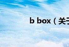 b box（关于b box的介绍）
