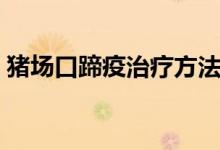 猪场口蹄疫治疗方法（得了口蹄疫怎么治疗）