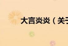 大言炎炎（关于大言炎炎的介绍）