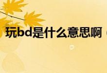 玩bd是什么意思啊（玩bd到底是什么意思）