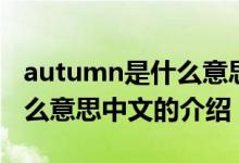 autumn是什么意思中文（关于autumn是什么意思中文的介绍）