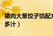 猪肉大葱饺子馅配方（教您一招鲜香入味香嫩多汁）