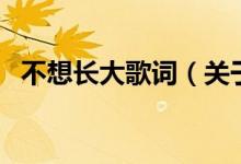 不想长大歌词（关于不想长大歌词的介绍）