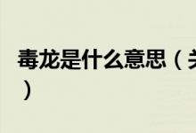 毒龙是什么意思（关于毒龙是什么意思的介绍）