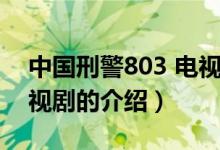 中国刑警803 电视剧（关于中国刑警803 电视剧的介绍）