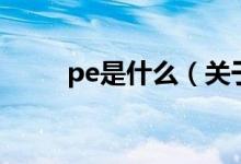 pe是什么（关于pe是什么的介绍）