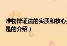 唯物辩证法的实质和核心是（关于唯物辩证法的实质和核心是的介绍）