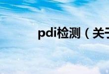 pdi检测（关于pdi检测的介绍）