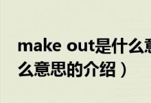 make out是什么意思（关于make out是什么意思的介绍）