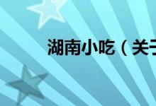 湖南小吃（关于湖南小吃的介绍）