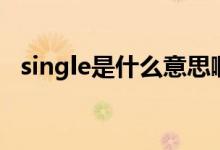single是什么意思啊（single的中文翻译）