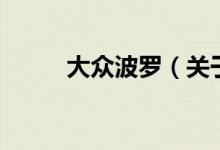 大众波罗（关于大众波罗的介绍）