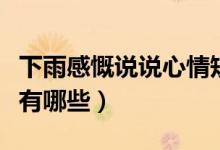 下雨感慨说说心情短句（表达雨天心情的句子有哪些）